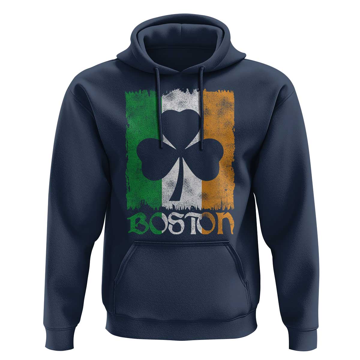 Boston St Patricks Day Hoodie Distressed Shamrock Vintage Irish Flag