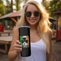 Boston St Patricks Day Skinny Tumbler Distressed Shamrock Vintage Irish Flag