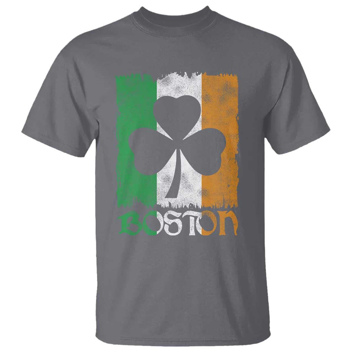 Boston St Patricks Day T Shirt Distressed Shamrock Vintage Irish Flag