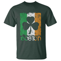 Boston St Patricks Day T Shirt Distressed Shamrock Vintage Irish Flag