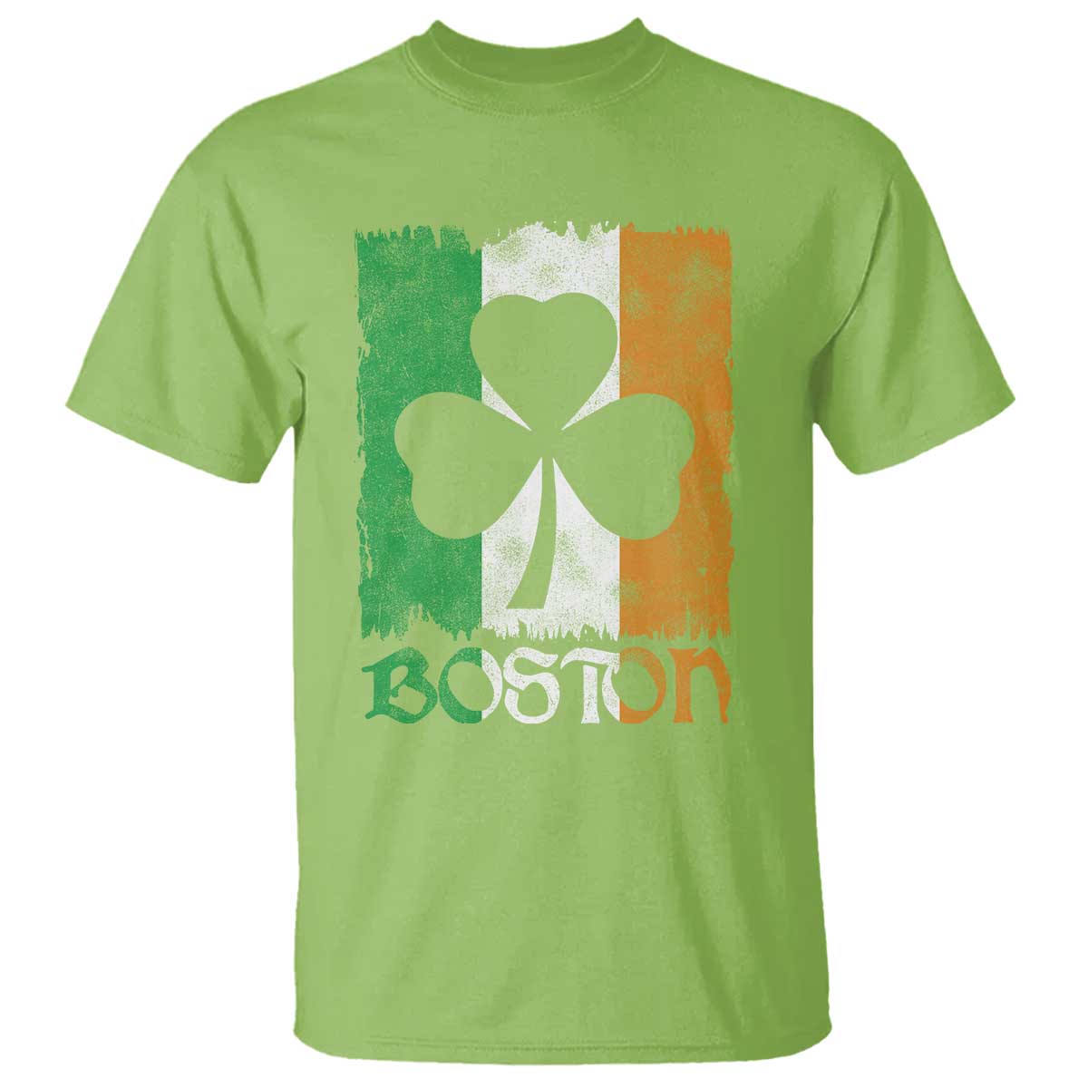 Boston St Patricks Day T Shirt Distressed Shamrock Vintage Irish Flag