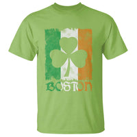 Boston St Patricks Day T Shirt Distressed Shamrock Vintage Irish Flag