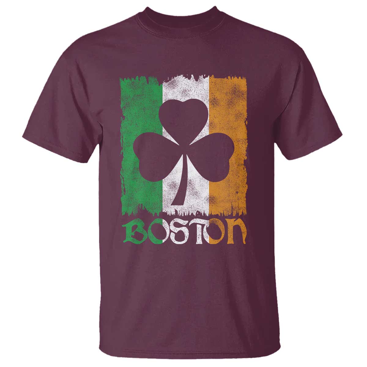 Boston St Patricks Day T Shirt Distressed Shamrock Vintage Irish Flag