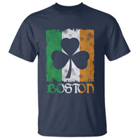 Boston St Patricks Day T Shirt Distressed Shamrock Vintage Irish Flag