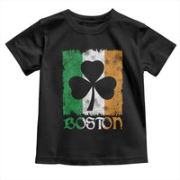 Boston St Patricks Day Toddler T Shirt Distressed Shamrock Vintage Irish Flag