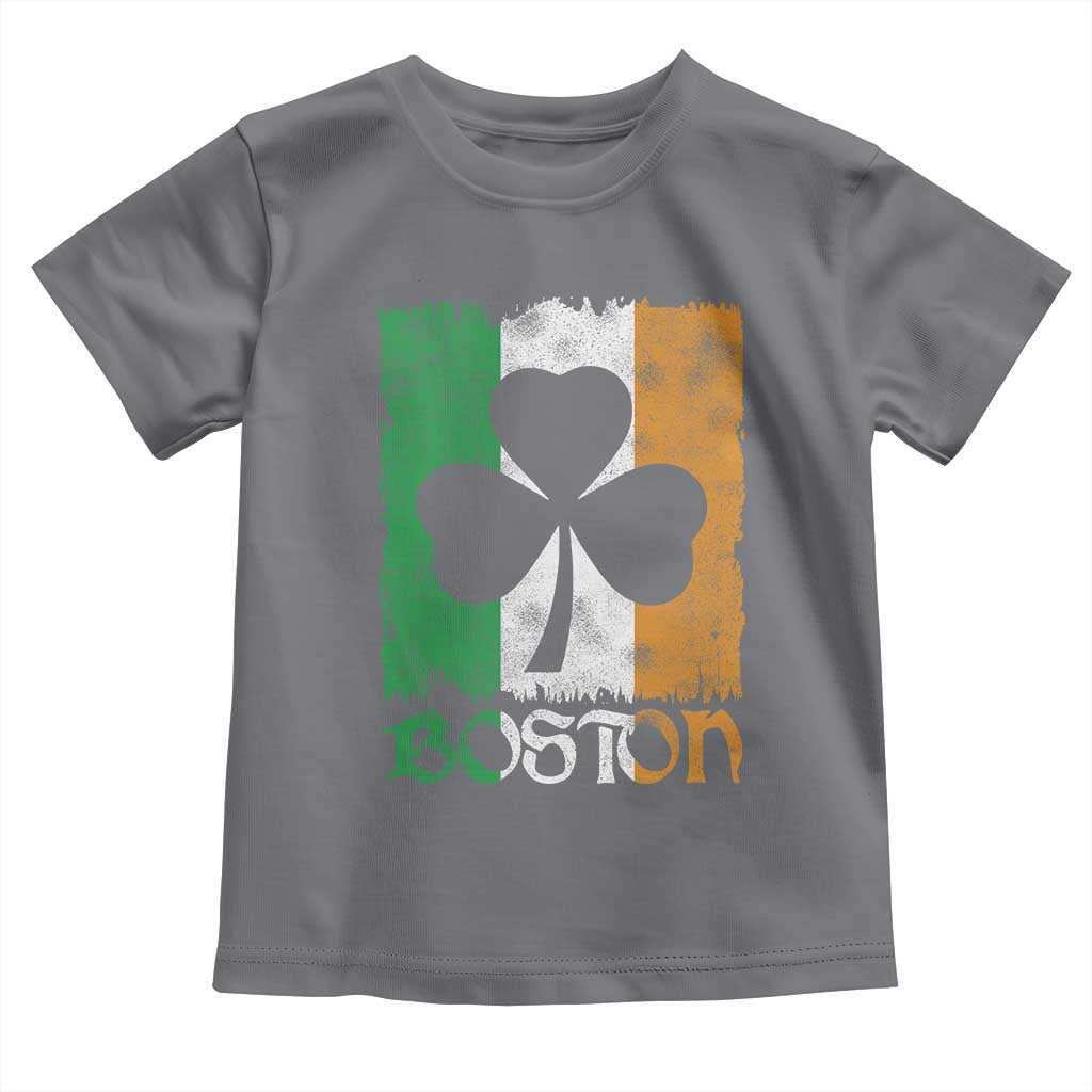 Boston St Patricks Day Toddler T Shirt Distressed Shamrock Vintage Irish Flag