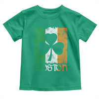 Boston St Patricks Day Toddler T Shirt Distressed Shamrock Vintage Irish Flag