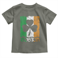 Boston St Patricks Day Toddler T Shirt Distressed Shamrock Vintage Irish Flag