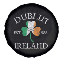 Dublin Ireland Est 988 Spare Tire Cover St Patricks Day Shamrock Leaf