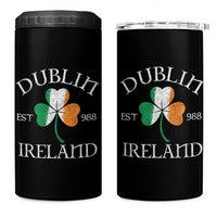 Dublin Ireland Est 988 4 in 1 Can Cooler Tumbler St Patricks Day Shamrock Leaf