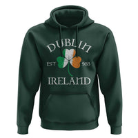 Dublin Ireland Est 988 Hoodie St Patricks Day Shamrock Leaf