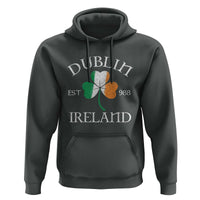 Dublin Ireland Est 988 Hoodie St Patricks Day Shamrock Leaf