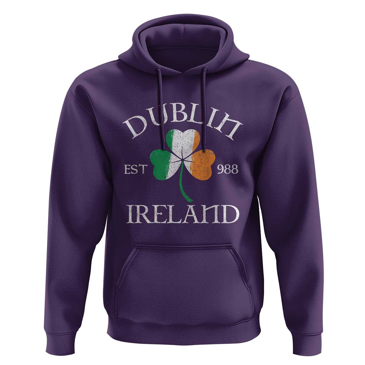 Dublin Ireland Est 988 Hoodie St Patricks Day Shamrock Leaf