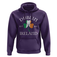 Dublin Ireland Est 988 Hoodie St Patricks Day Shamrock Leaf