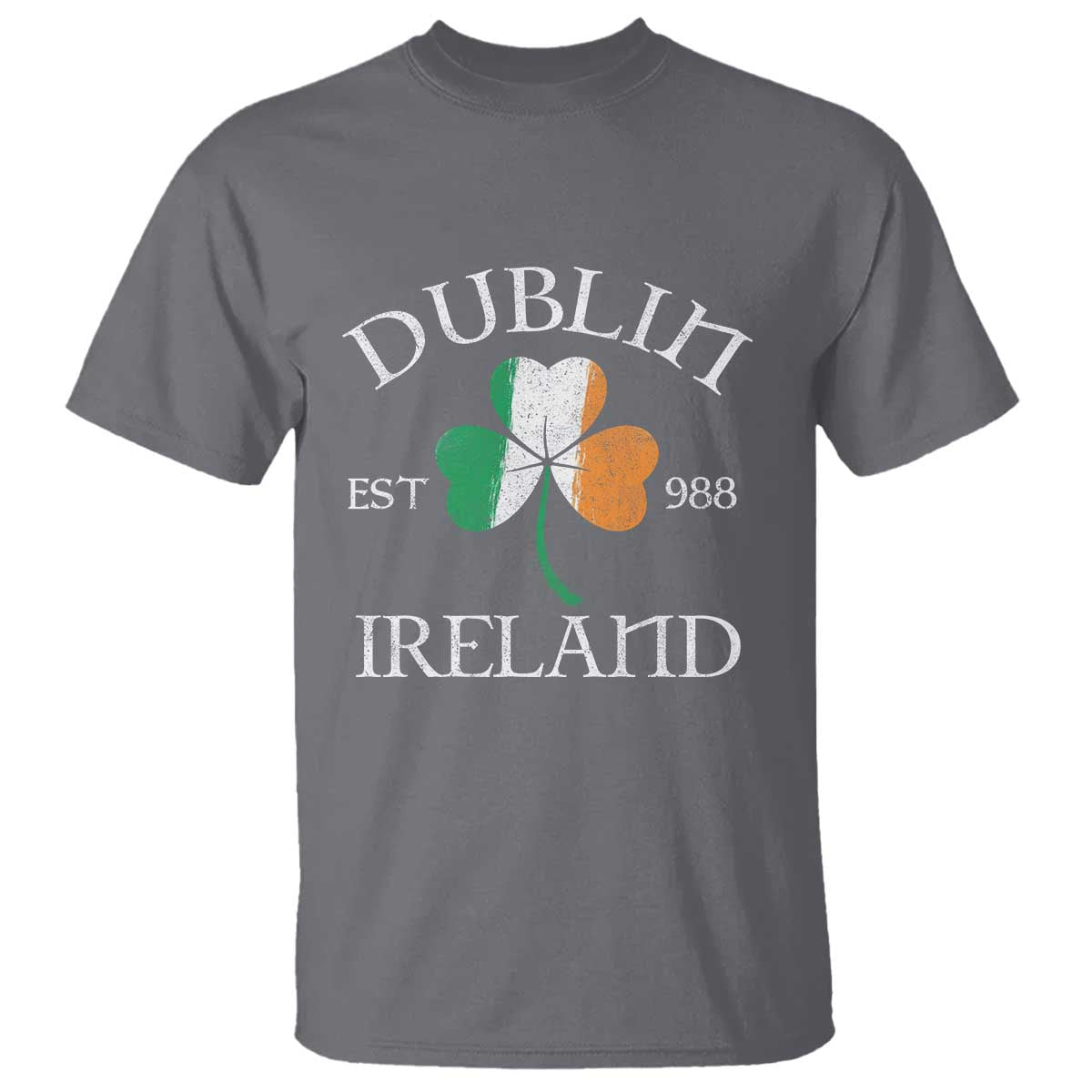 Dublin Ireland Est 988 T Shirt St Patricks Day Shamrock Leaf