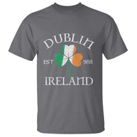 Dublin Ireland Est 988 T Shirt St Patricks Day Shamrock Leaf