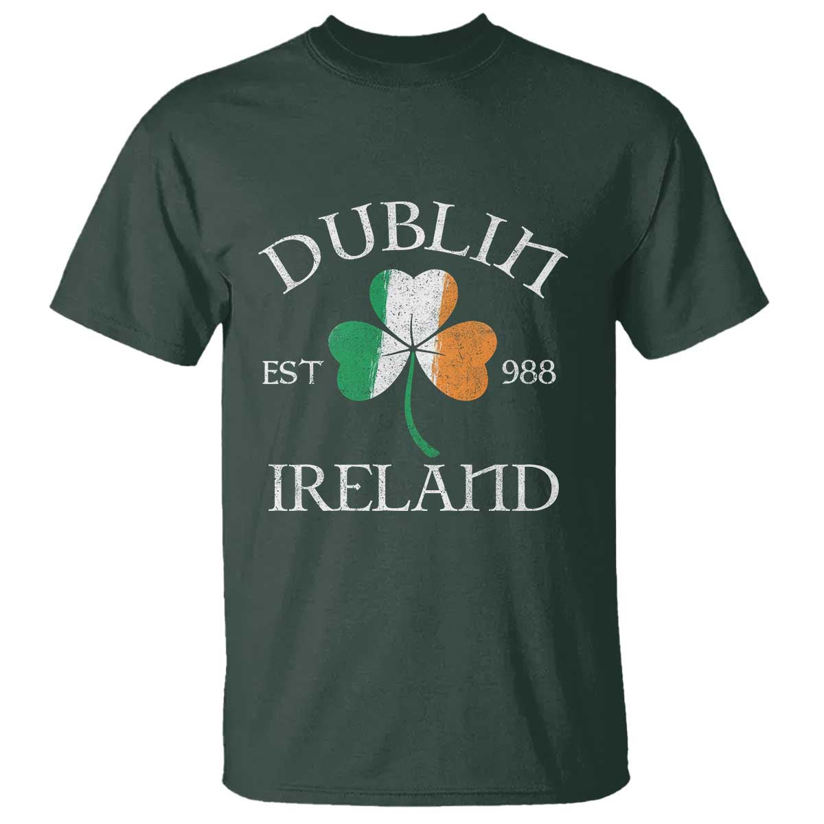 Dublin Ireland Est 988 T Shirt St Patricks Day Shamrock Leaf