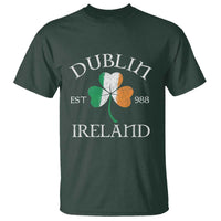 Dublin Ireland Est 988 T Shirt St Patricks Day Shamrock Leaf