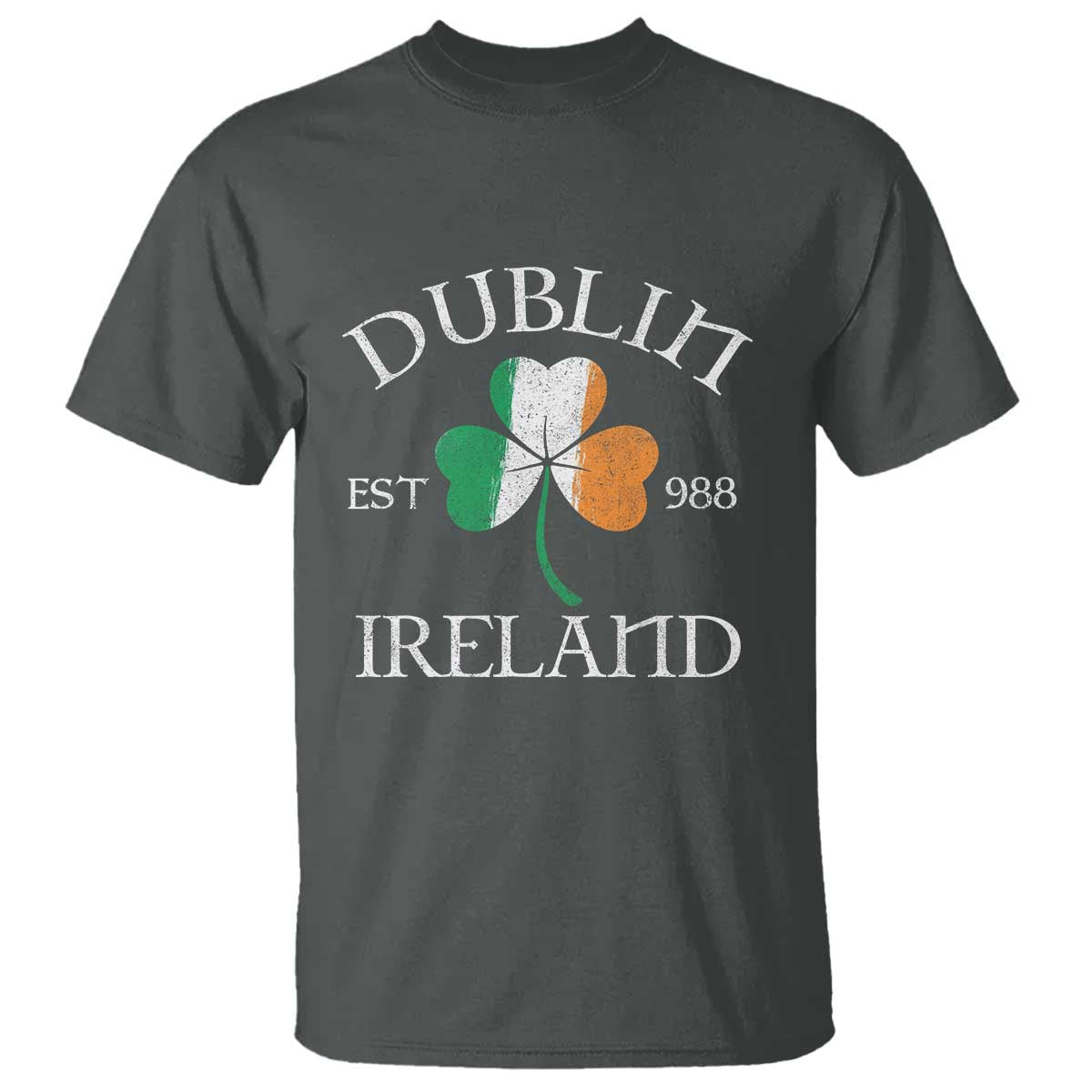 Dublin Ireland Est 988 T Shirt St Patricks Day Shamrock Leaf