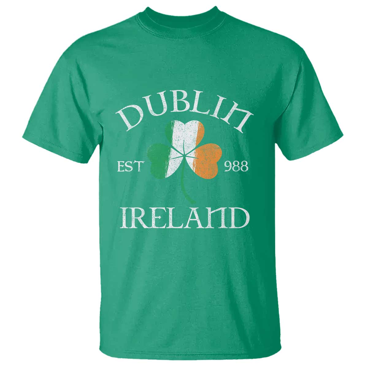 Dublin Ireland Est 988 T Shirt St Patricks Day Shamrock Leaf
