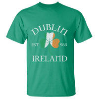 Dublin Ireland Est 988 T Shirt St Patricks Day Shamrock Leaf