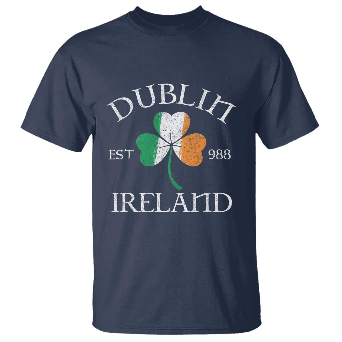 Dublin Ireland Est 988 T Shirt St Patricks Day Shamrock Leaf