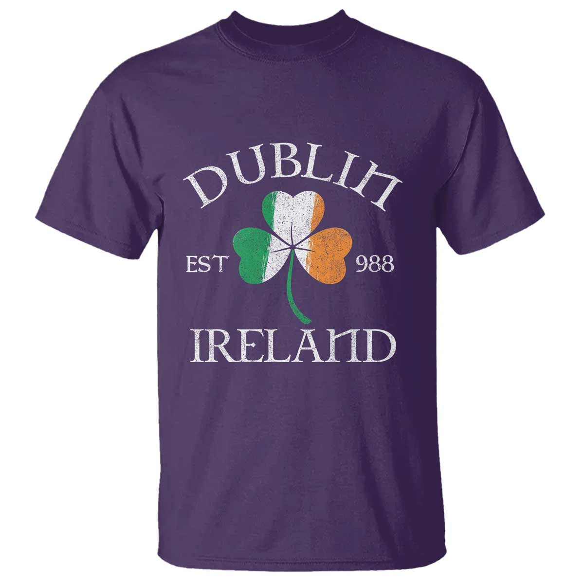 Dublin Ireland Est 988 T Shirt St Patricks Day Shamrock Leaf