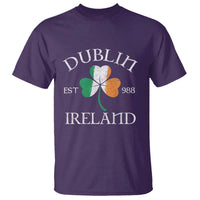 Dublin Ireland Est 988 T Shirt St Patricks Day Shamrock Leaf