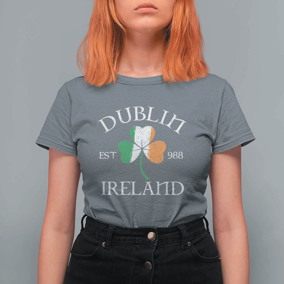 Dublin Ireland Est 988 T Shirt For Women St Patricks Day Shamrock Leaf
