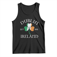 Dublin Ireland Est 988 Tank Top St Patricks Day Shamrock Leaf
