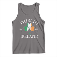 Dublin Ireland Est 988 Tank Top St Patricks Day Shamrock Leaf