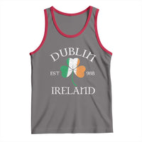 Dublin Ireland Est 988 Tank Top St Patricks Day Shamrock Leaf