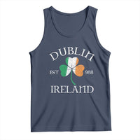 Dublin Ireland Est 988 Tank Top St Patricks Day Shamrock Leaf