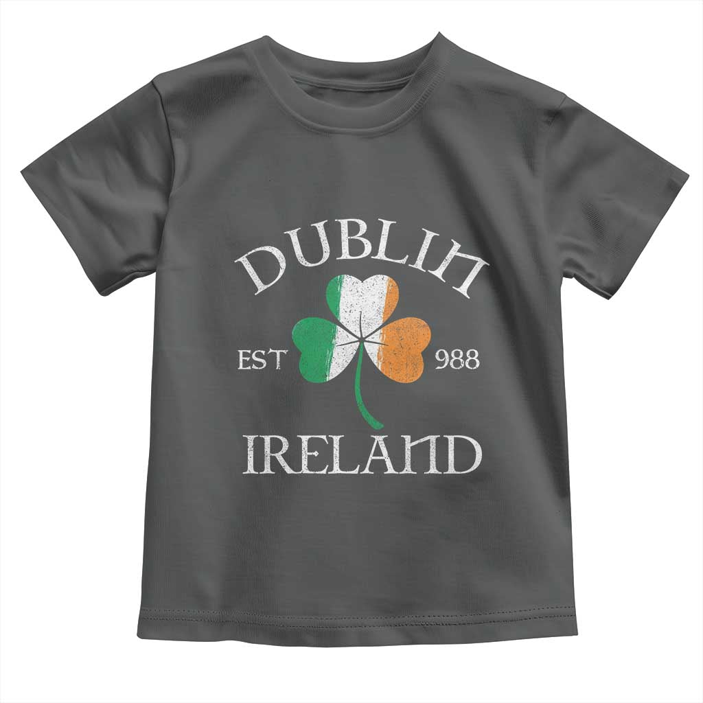 Dublin Ireland Est 988 Toddler T Shirt St Patricks Day Shamrock Leaf