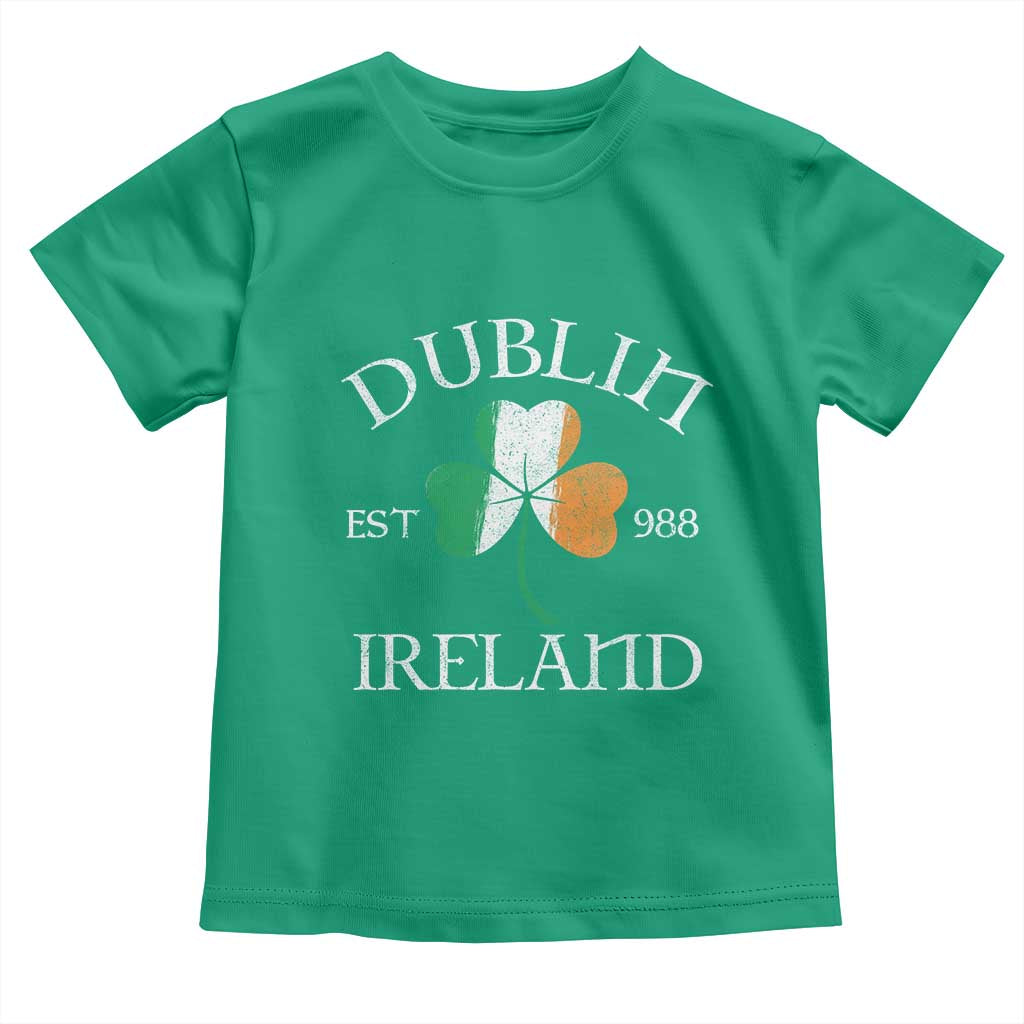 Dublin Ireland Est 988 Toddler T Shirt St Patricks Day Shamrock Leaf