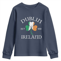 Dublin Ireland Est 988 Youth Sweatshirt St Patricks Day Shamrock Leaf