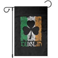 Dublin Ireland St Patricks Day Garden Flag Distressed Shamrock Vintage Irish Flag