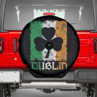 Dublin Ireland St Patricks Day Spare Tire Cover Distressed Shamrock Vintage Irish Flag