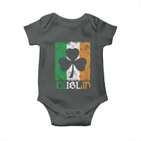 Dublin Ireland St Patricks Day Baby Onesie Distressed Shamrock Vintage Irish Flag