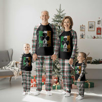 Dublin Ireland St Patricks Day Plaid Pajama Set Distressed Shamrock Vintage Irish Flag