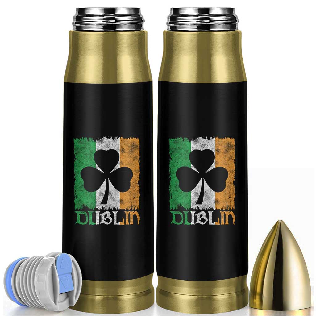 Dublin Ireland St Patricks Day Bullet Tumbler Distressed Shamrock Vintage Irish Flag
