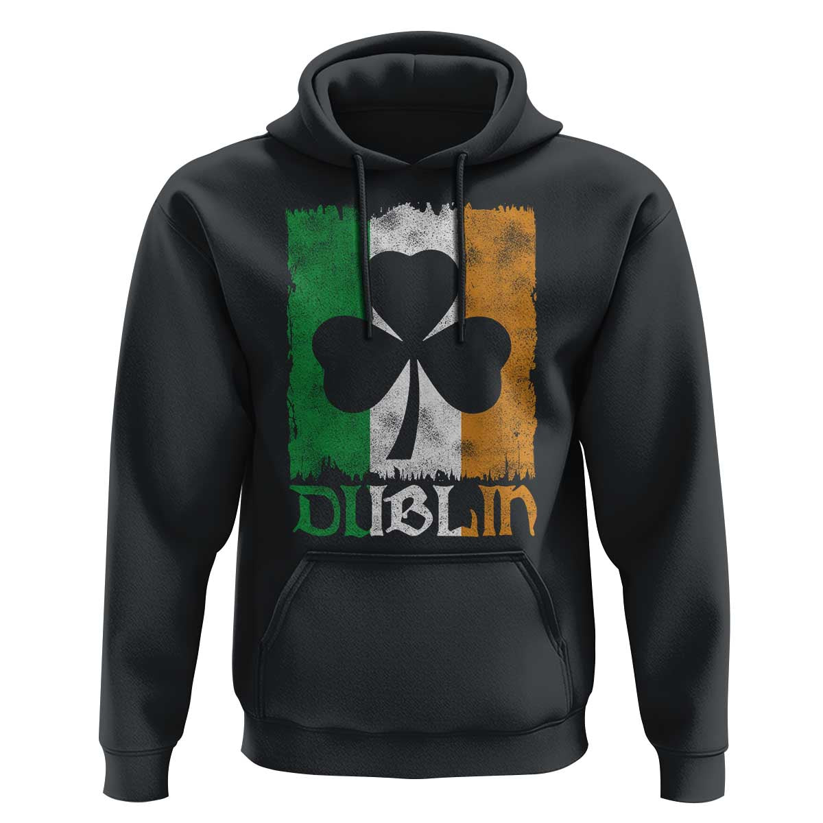 Dublin Ireland St Patricks Day Hoodie Distressed Shamrock Vintage Irish Flag