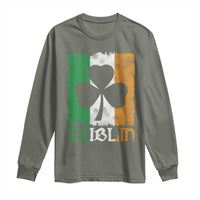 Dublin Ireland St Patricks Day Long Sleeve Shirt Distressed Shamrock Vintage Irish Flag