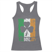 Dublin Ireland St Patricks Day Racerback Tank Top Distressed Shamrock Vintage Irish Flag
