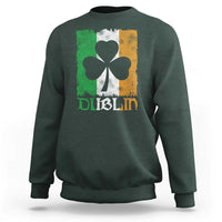 Dublin Ireland St Patricks Day Sweatshirt Distressed Shamrock Vintage Irish Flag