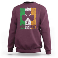 Dublin Ireland St Patricks Day Sweatshirt Distressed Shamrock Vintage Irish Flag