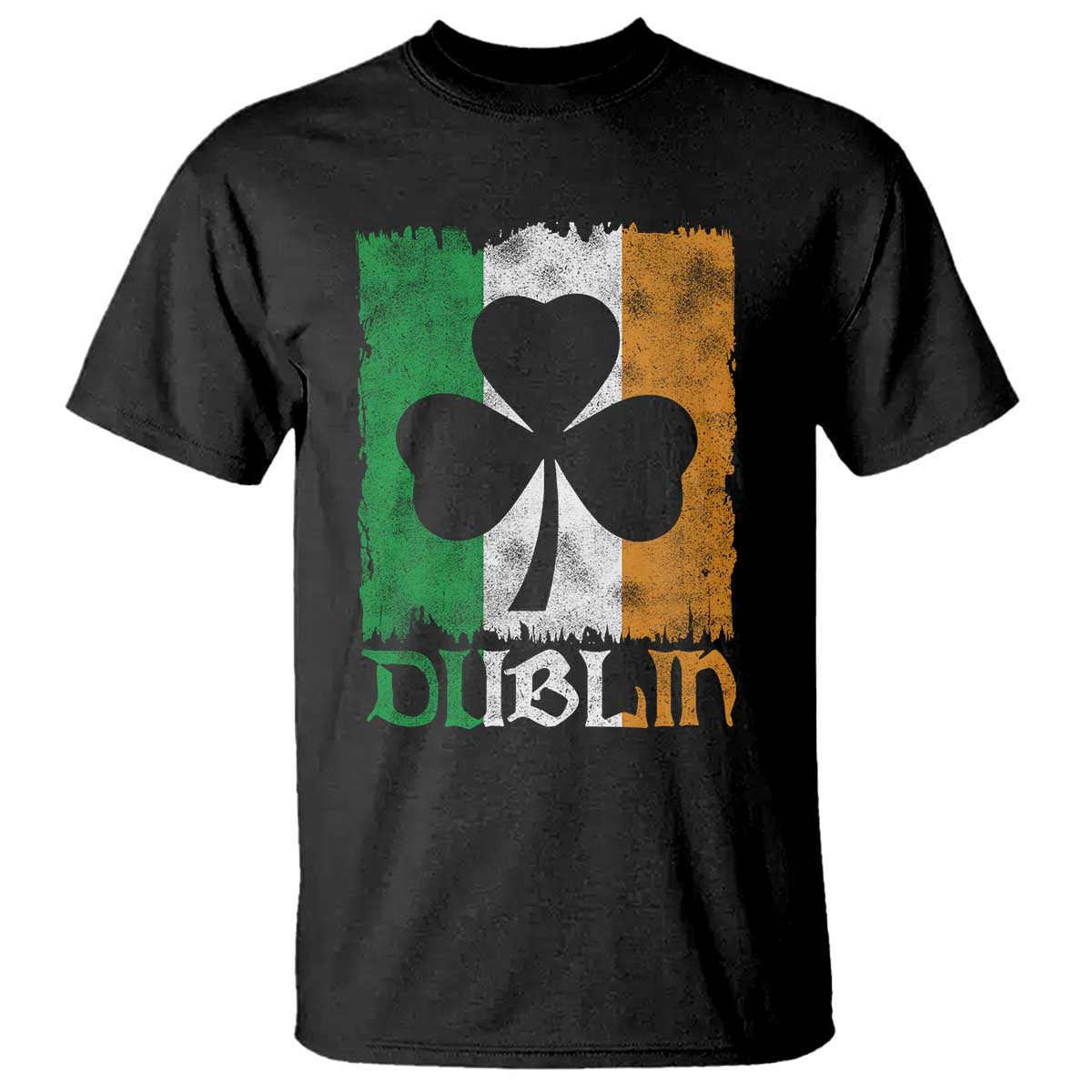 Dublin Ireland St Patricks Day T Shirt Distressed Shamrock Vintage Irish Flag