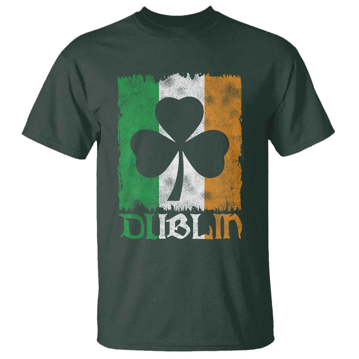Dublin Ireland St Patricks Day T Shirt Distressed Shamrock Vintage Irish Flag