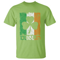 Dublin Ireland St Patricks Day T Shirt Distressed Shamrock Vintage Irish Flag