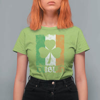 Dublin Ireland St Patricks Day T Shirt For Women Distressed Shamrock Vintage Irish Flag